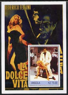 Angola 2002 History of the Cinema #06 (Fellini's La Dolce Vita) perf m/sheet unmounted mint