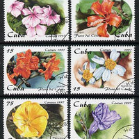 Cuba 1997 Flowers complete perf set of 6 values cto used*