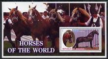 Somalia 2002 Horses of the World perf m/sheet #5 unmounted mint