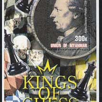 Myanmar 2002 Kings of Chess #03 (Andre Danican Philidor) perf m/sheet unmounted mint