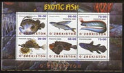 Uzbekistan 2000 Exotic Fish perf sheetlet containing set of 6 values unmounted mint