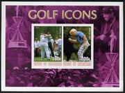 Myanmar 2001 Golf Icons (Lee Trevino & Greg Norman) imperf sheetlet containing 2 values unmounted mint