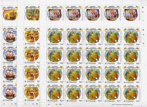 St Vincent 1988 Columbus perf set of 6 in complete unmounted mint sheets of 20, SG 1125-30.,