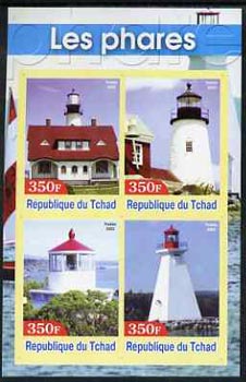 Chad 2003 Lighthouses #3 imperf sheetlet containing 4 values unmounted mint