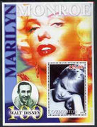 Uzbekistan 2002 Marilyn Monroe & Walt Disney Centenary #01 perf m/sheet unmounted mint