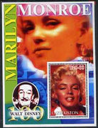 Uzbekistan 2002 Marilyn Monroe & Walt Disney Centenary #11 perf m/sheet unmounted mint