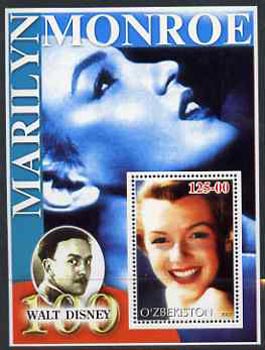 Uzbekistan 2002 Marilyn Monroe & Walt Disney Centenary #12 perf m/sheet unmounted mint