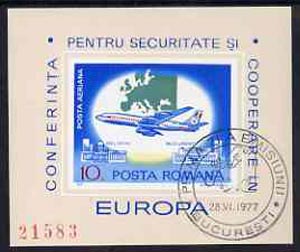 Rumania 1977 Conference for Security & Co-operation in Europe, imperf m/sheet fine used, Mi BL144