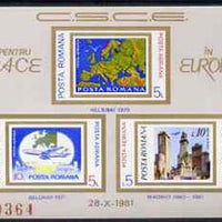 Rumania 1981 Conference for Security & Co-operation in Europe, imperf m/sheet superb unmounted mint, Mi BL183