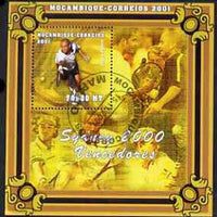 Mozambique 2001 Sydney Olympics perf s/sheet #1 showing Andre Agassi (Tennis) cto used