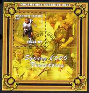 Mozambique 2001 Sydney Olympics perf s/sheet #1 showing Andre Agassi (Tennis) cto used