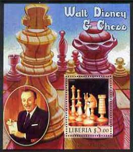 Liberia 2005 Walt Disney & Chess #1 perf s/sheet unmounted mint