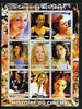 Congo 2003 History of the Cinema #06 (Actresses) perf sheetlet containing 9 values unmounted mint (Showing Heather Locklear, Penelope Cruz, Gillian Anderson, Jennifer Aniston, Meg Ryan, Jennifer Lopez, Lucy Liu, Helen Hunt & Franke Pottente)