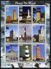 Benin 2003 Lighthouses of Europe perf sheetlet containing 9 values each with Rotary Logo unmounted mint