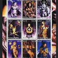 Eritrea 2002 Pin-Up Art of Dorian Cleavenger perf sheetlet containing 9 values unmounted mint