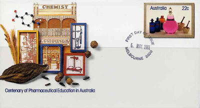 Australia 1981 Centenary of Pharmaceutical Education 22c postal stationery envelope with first day cancellation