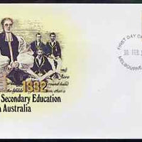 Australia 1982 150 years of Secondary Education 24c postal stationery envelope with first day cancellation