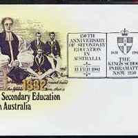 Australia 1982 150 years of Secondary Education 24c postal stationery envelope with special illustrated 'King's School' first day cancellation