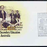 Australia 1982 150 years of Secondary Education 24c postal stationery envelope with special illustrated 'Staff College' first day cancellation