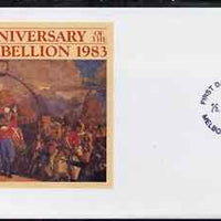 Australia 1983 175th Anniversary of the Rum Rebellion 27c postal stationery envelope with first day cancellation