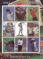 Afghanistan 2000 Golf Past and Present perf sheetlet containing set of 9 values unmounted mint