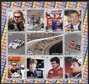 Marij El Republic 2000 Nascar perf sheetlet containing set of 12 values complete unmounted mint