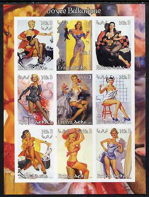 Eritrea 2003 Fantasy Art by Joyce Ballantyne (Pin-ups) imperf sheet containing 9 values, unmounted mint