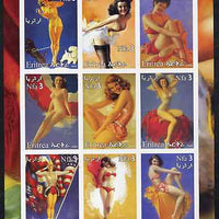 Eritrea 2003 Fantasy Art by Rolf Armstrong (Pin-ups) imperf sheet containing 9 values, unmounted mint