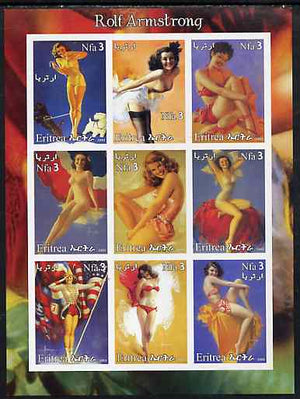 Eritrea 2003 Fantasy Art by Rolf Armstrong (Pin-ups) imperf sheet containing 9 values, unmounted mint