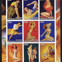 Benin 2003 Fantasy Art by Billy DeVorss (Pin-ups) imperf sheet containing 9 values, unmounted mint