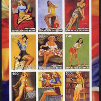 Benin 2003 Fantasy Art by Edward D'Ancona (Pin-ups) imperf sheet containing 9 values, unmounted mint