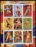 Benin 2003 Fantasy Art by Edward D'Ancona (Pin-ups) imperf sheet containing 9 values, unmounted mint