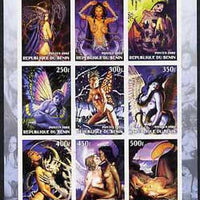 Benin 2002 Fantasy Art by Dorian Cleavenger (Pin-ups) imperf sheet containing 9 values, unmounted mint