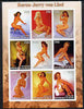 Benin 2002 Fantasy Art by Baron Jerry Von Lind (Pin-ups) imperf sheet containing 9 values, unmounted mint