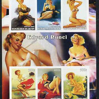 Benin 2003 Fantasy Art by Edvard Runci (Pin-ups) imperf sheet containing 6 values, unmounted mint