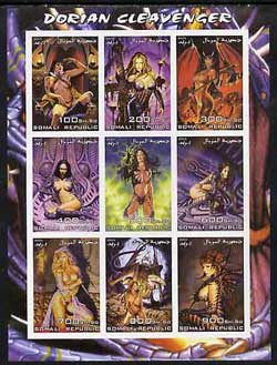 Somalia 2003 Fantasy Art by Dorian Cleavenger imperf sheetlet containing 9 values unmounted mint