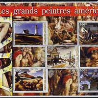 Comoro Islands 2005 Paintings (Great Americans) large perf sheetlet containing 5 values unmounted mint