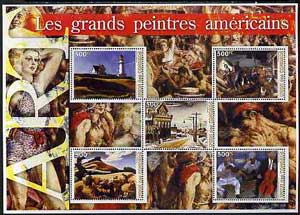 Comoro Islands 2005 Paintings (Great Americans) large perf sheetlet containing 5 values unmounted mint