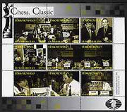 Turkmenistan 1999 Chess Classic perf sheetlet containing set of 9 values unmounted mint