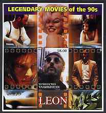 Tadjikistan 2002 Legendary Movies of the '90's - Leon, large perf sheetlet containing 1 value unmounted mint (also shows Marilyn Monroe)