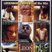 Tadjikistan 2002 Legendary Movies of the '90's - Leon, large imperf sheetlet containing 1 value unmounted mint (also shows Marilyn Monroe)