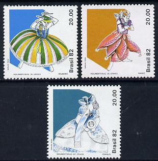 Brazil 1982 Orixas, Religious Costumes set of 3, SG 1970-72 unmounted mint