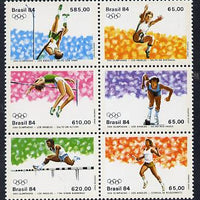 Brazil 1984 Olympic Games set of 6 in se-tenant block, SG 2066-72