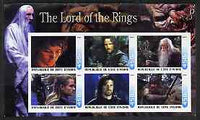 Ivory Coast 2003 The Lord of the Rings imperf sheetlet containing set of 6 values unmounted mint