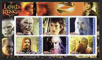 Congo 2003 Lord of the Rings #2 imperf sheetlet containing set of 6 values unmounted mint