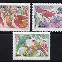 Brazil 1986 Christmas (Birds) set of 3 unmounted mint, SG 2256-58