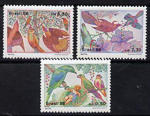 Brazil 1986 Christmas (Birds) set of 3 unmounted mint, SG 2256-58