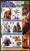 Congo 2005 The Nature Conservancy,Walt Disney Characters & Animals #1 perf sheetlet containing 6 values each with Scout Logo unmounted mint