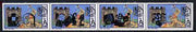 Moldova 1999 European Chess Club Finals opt on strip of 4 x 65k Wrestling stamps (from 1992 Olympic set) unmounted mint