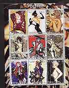 Eritrea 2002 Fantasy Art of Olivia perf sheetlet containing 9 values unmounted mint